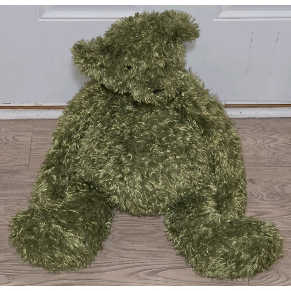 Pier 1 Imports Plush Green Pot Belly Bear RARE 24" Decore Like Dancing Bear